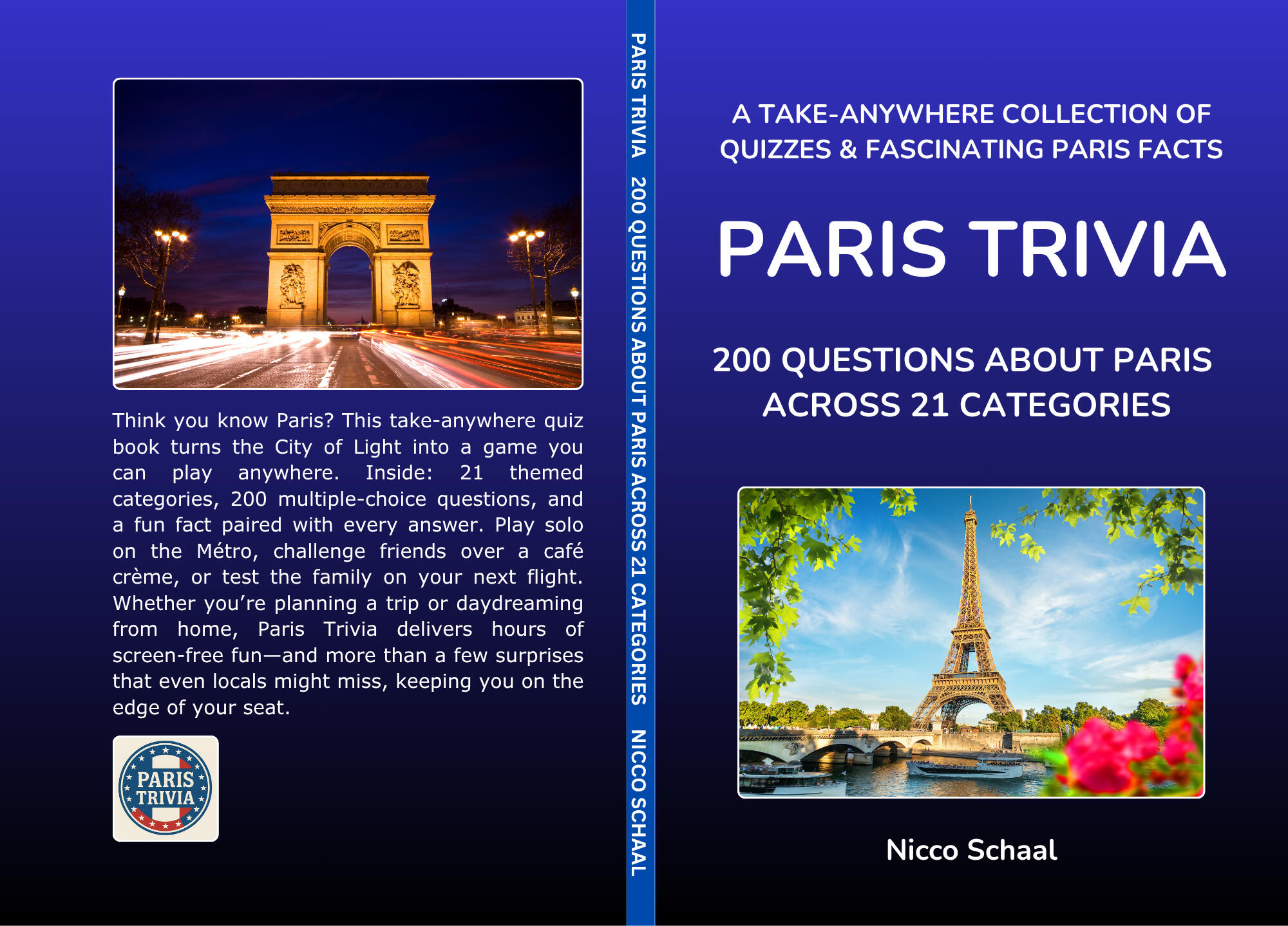 Paris Trivia Book cover for Paris Trivia by Nicco Schaal.